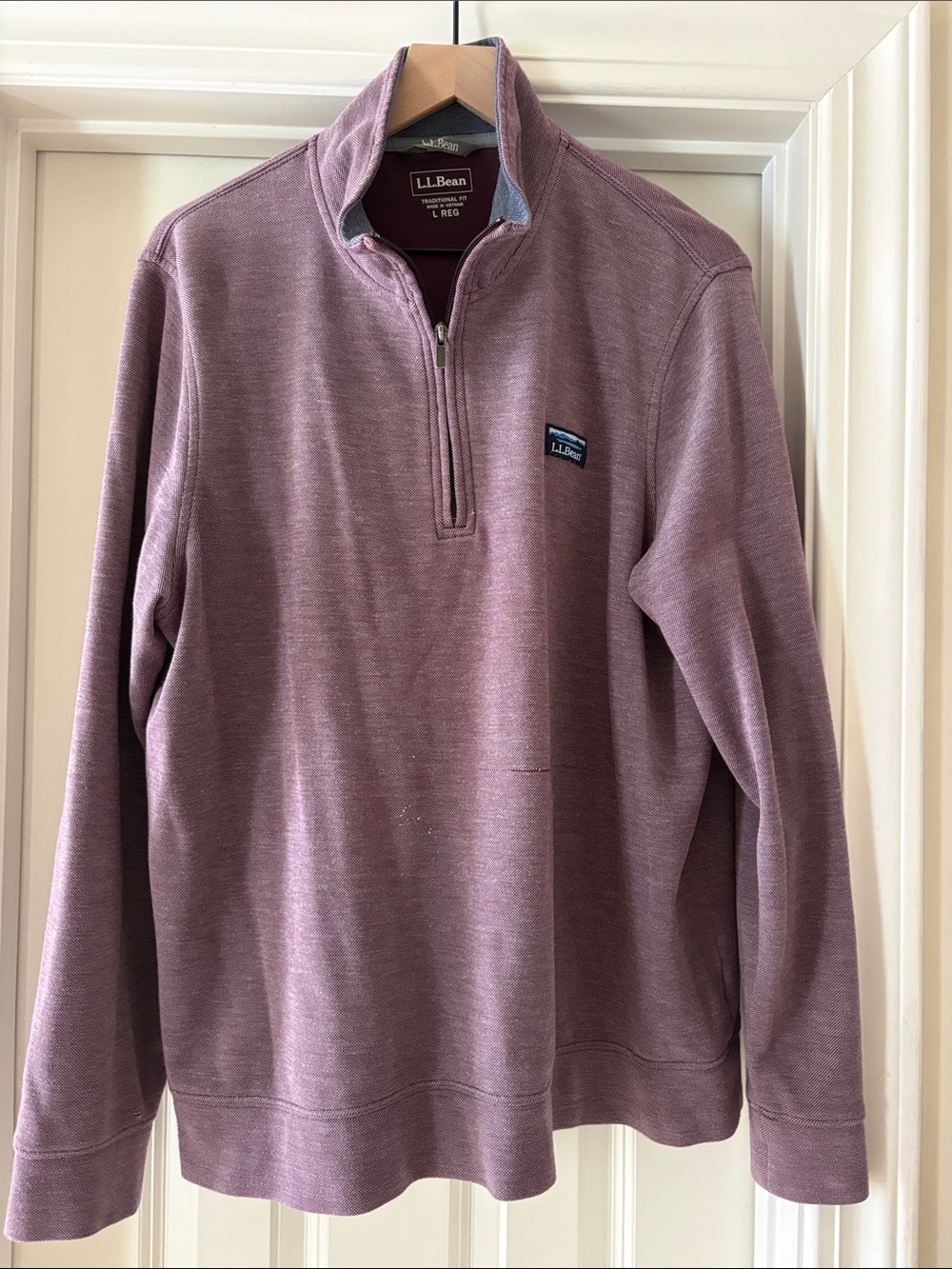 L.L. Bean Men's Half-Zip Sweater in Mauve